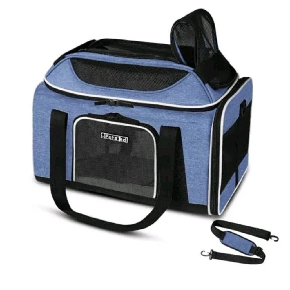 Petskd Top-Expandable Pet Carrier with Wheels 18x11x11 Inches Southwest Approve